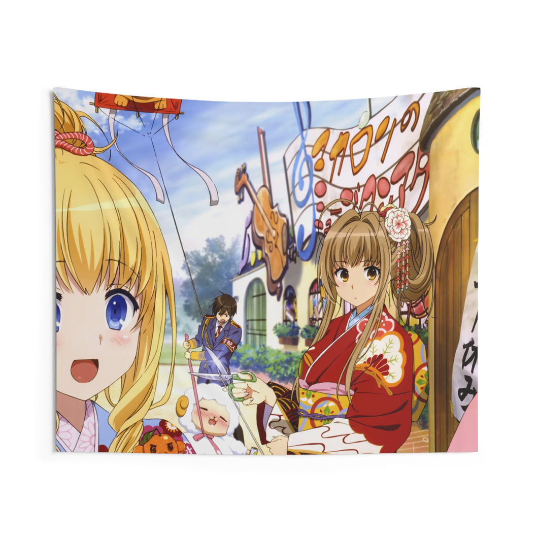 Amagi Brilliant Park Isuzu Sento, Seiya Kanie, Latifa Fleuranza Indoor Wall Tapestry