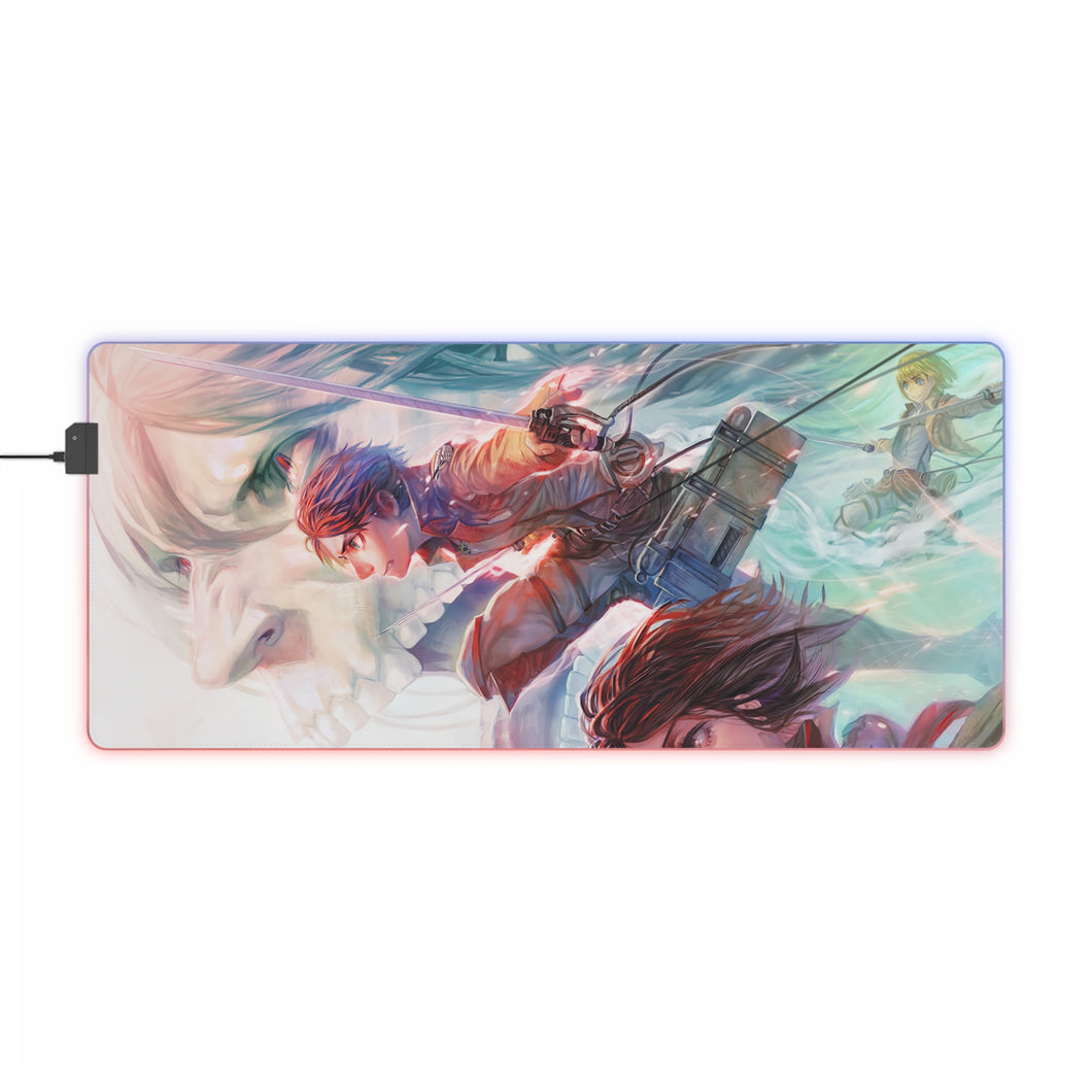 Eren Yeager,Mikasa Ackerman and Armin Arlert RGB LED Mouse Pad (Desk Mat)