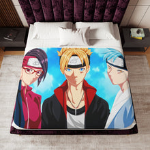 Load image into Gallery viewer, Sarada Uchiha Boruto Uzumaki Sherpa Blanket
