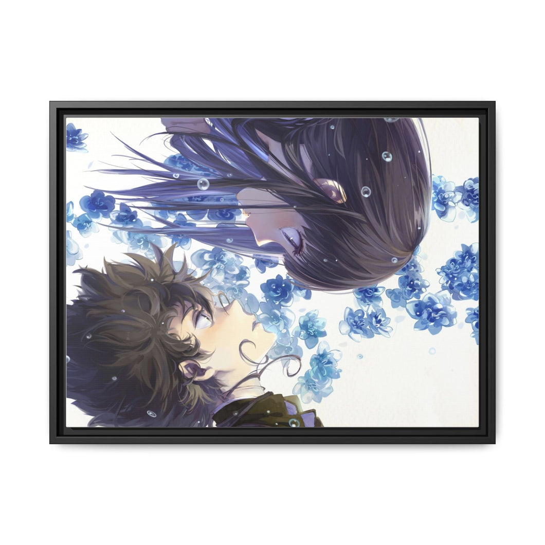 Eru Chitanda  And  Hōtarō Oreki Looking at each other Canvas Framed Art Print