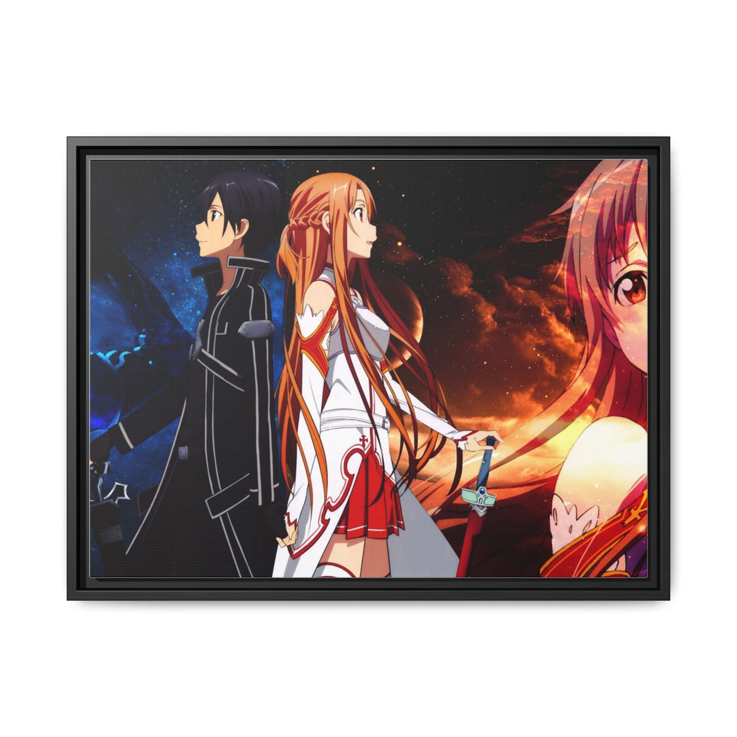 Kirito and Asuna Canvas Framed Art Print