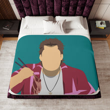 Load image into Gallery viewer, Poppo Anohana Minimalist Sherpa Blanket
