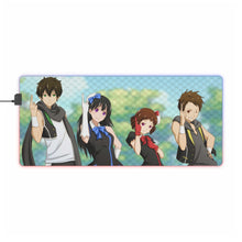 Load image into Gallery viewer, Hyouka Eru Chitanda, Satoshi Fukube, Mayaka Ibara RGB LED Mouse Pad (Desk Mat)
