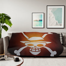 Load image into Gallery viewer, Luffy Jolly Roger Sherpa Blanket
