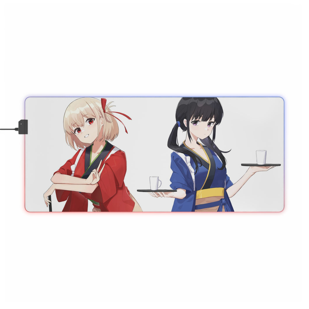 Lycoris Recoil Takina Inoue, Chisato Nishikigi RGB LED Mouse Pad (Desk Mat)
