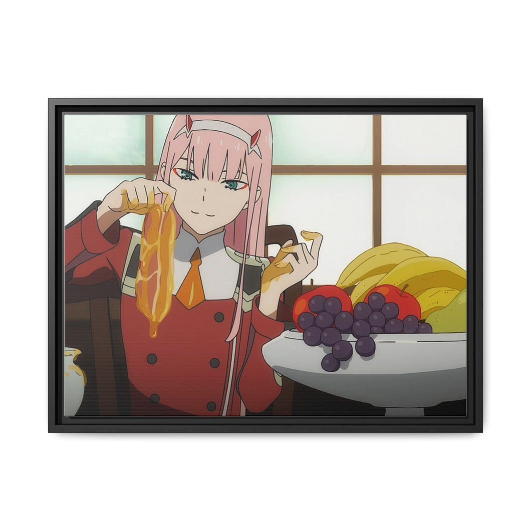 Zero Two's Honeyed Ham Canvas Framed Art Print