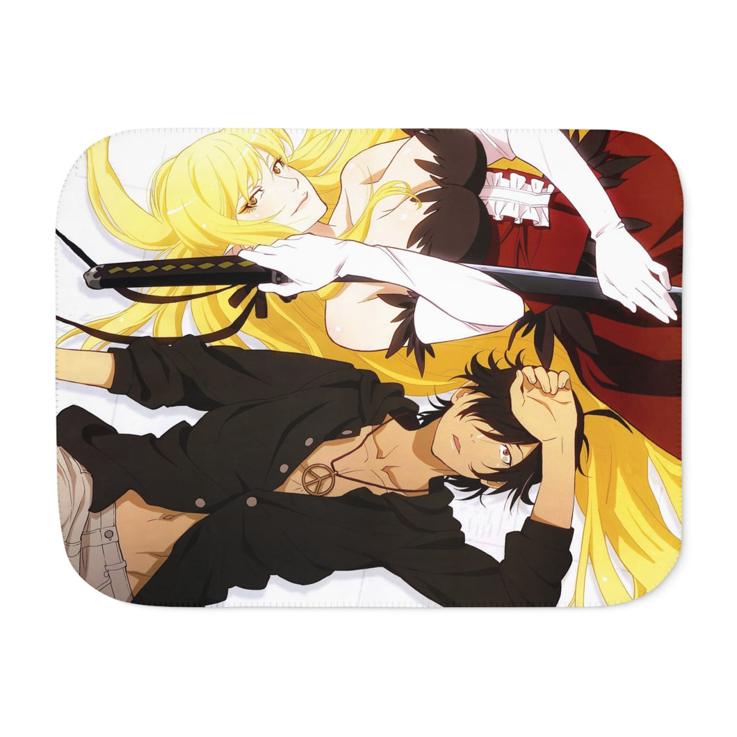 Koyomi and Kiss shot Sherpa Blanket