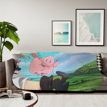 Load image into Gallery viewer, The Seven Deadly Sins Meliodas, Hawk, Elizabeth Liones Sherpa Blanket

