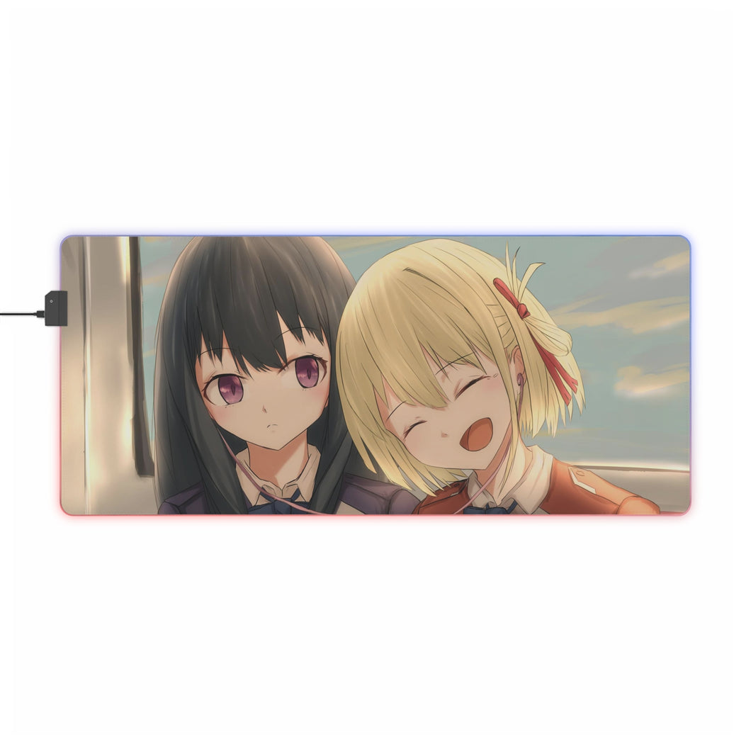 Chisato Nishikigi & Takina Inoue RGB LED Mouse Pad (Desk Mat)