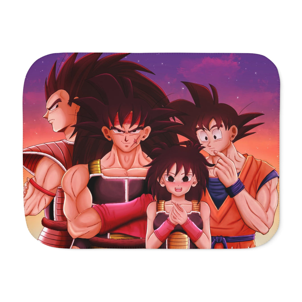 Bardock, Gine, Goku and Raditz Sherpa Blanket