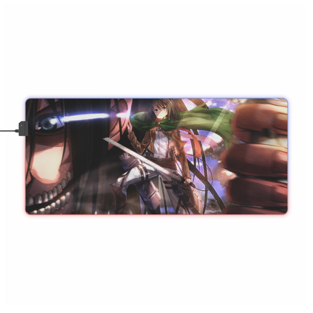 Eren and Mikasa RGB LED Mouse Pad (Desk Mat)