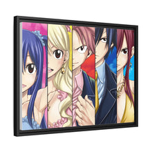 Load image into Gallery viewer, Fairy Tail Natsu Dragneel, Erza Scarlet, Gray Fullbuster, Lucy Heartfilia, Wendy Marvell Canvas Framed Art Print
