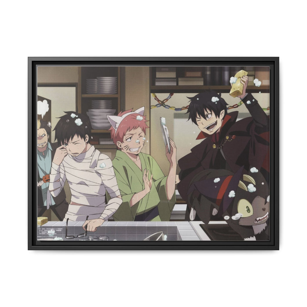 Ao No Exorcist Canvas Framed Art Print