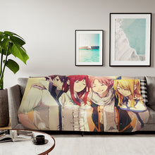 Load image into Gallery viewer, Fairy Tail Natsu Dragneel, Erza Scarlet, Gray Fullbuster, Lucy Heartfilia Sherpa Blanket
