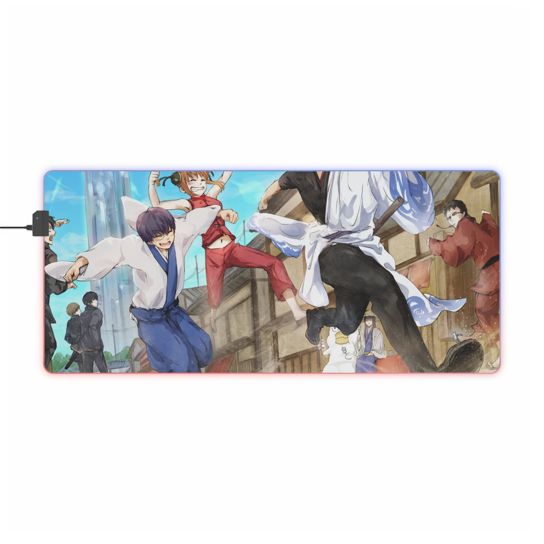 Gintama Gintoki Sakata, Kagura, Shimura Shinpachi, Toushirou Hijikata, Okita Sougo RGB LED Mouse Pad (Desk Mat)