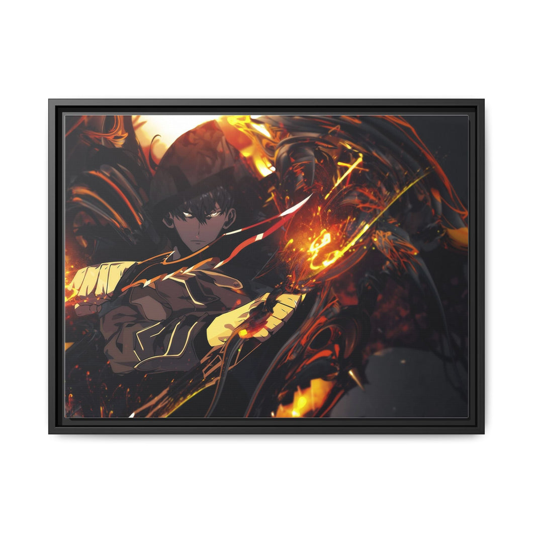 Anime Solo Leveling Canvas Framed Art Print