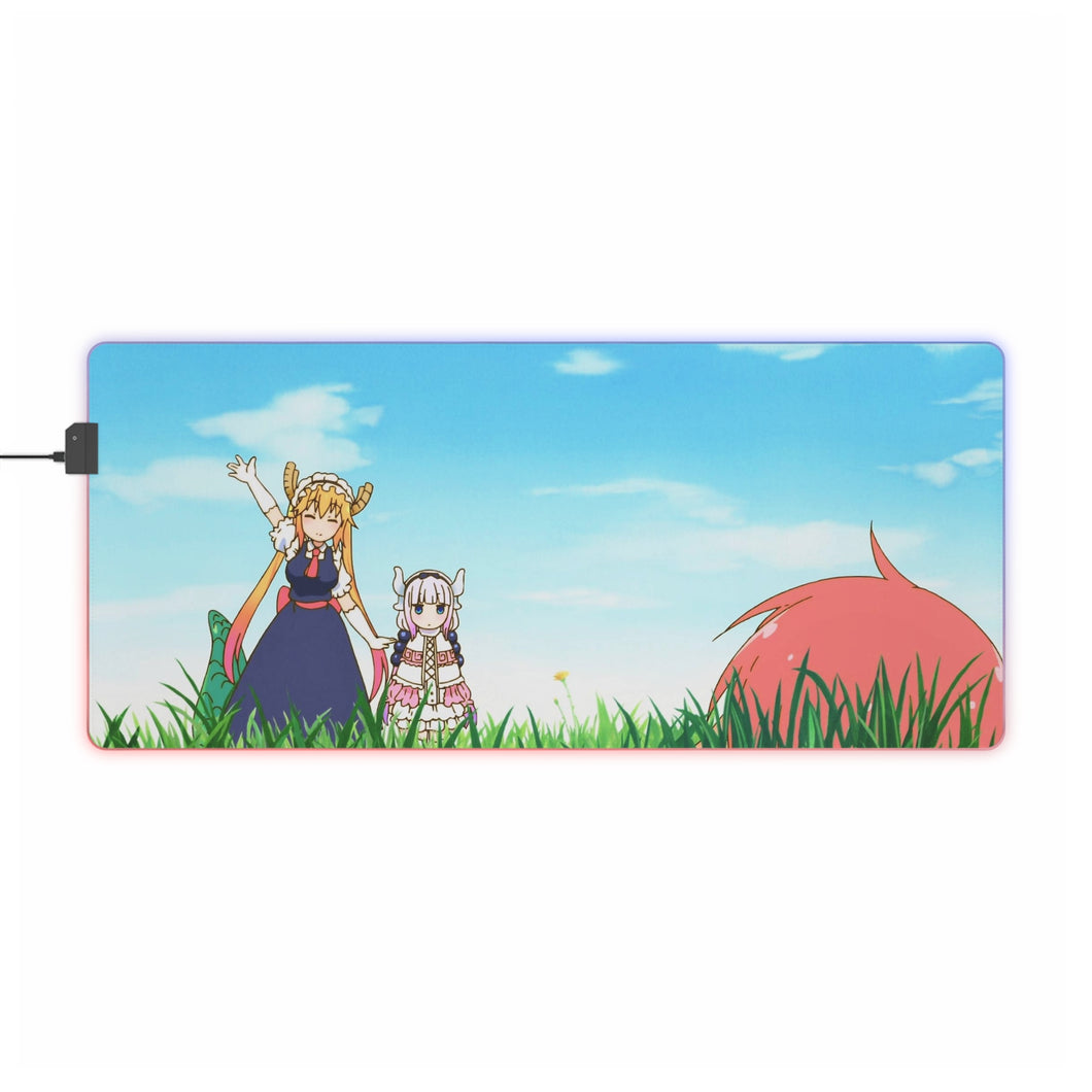 Miss Kobayashi's Dragon Maid Kanna Kamui, Kobayashi, Kobayashi San Chi No Maid Dragon, Tohru RGB LED Mouse Pad (Desk Mat)