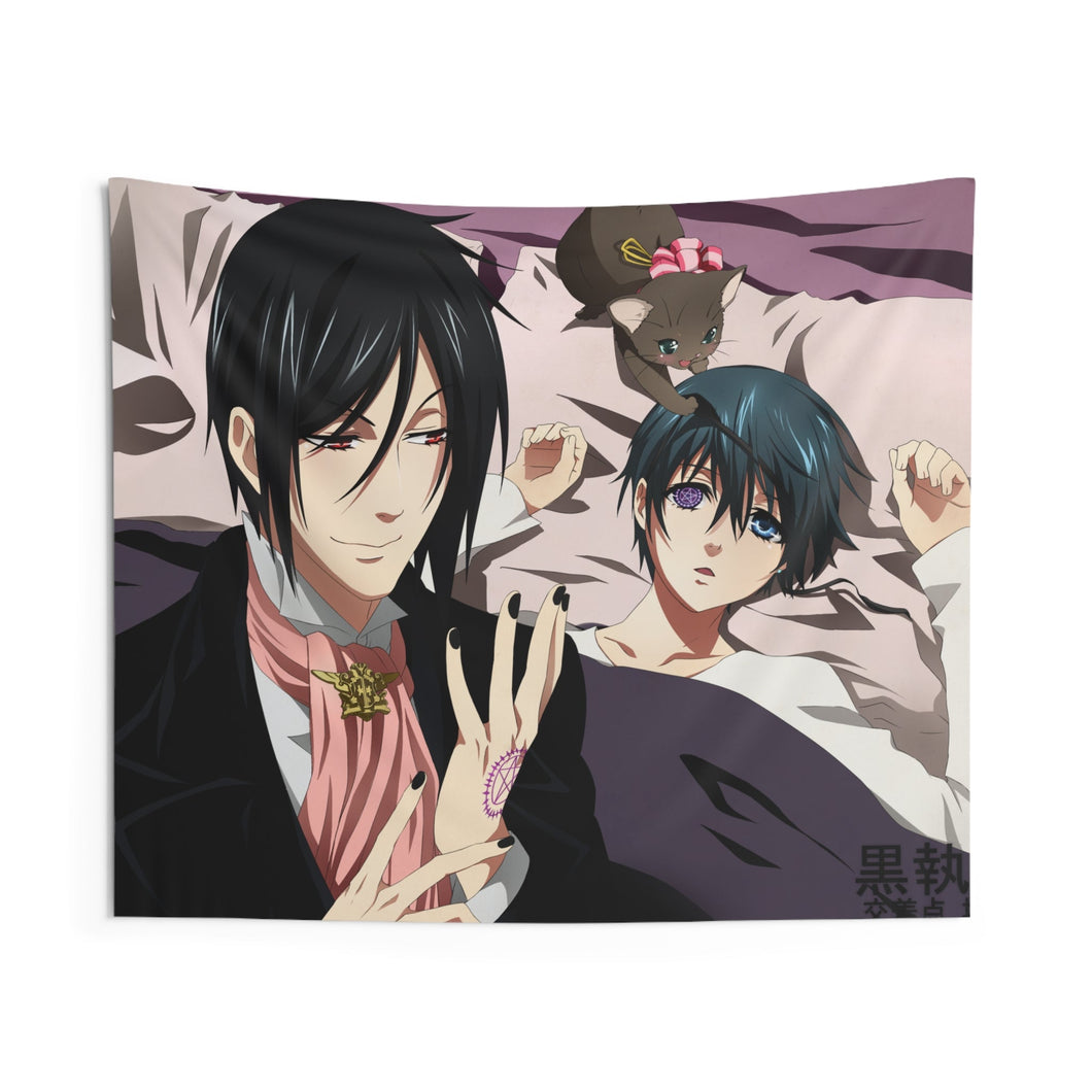 Black Butler Sebastian Michaelis, Ciel Phantomhive Indoor Wall Tapestry