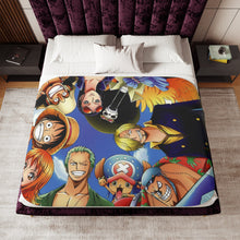 Load image into Gallery viewer, One Piece Monkey D. Luffy, Roronoa Zoro, Sanji, Nico Robin, Tony Tony Chopper Sherpa Blanket
