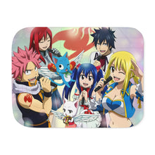 Load image into Gallery viewer, Fairy Tail Natsu Dragneel, Erza Scarlet, Gray Fullbuster, Lucy Heartfilia, Happy Sherpa Blanket
