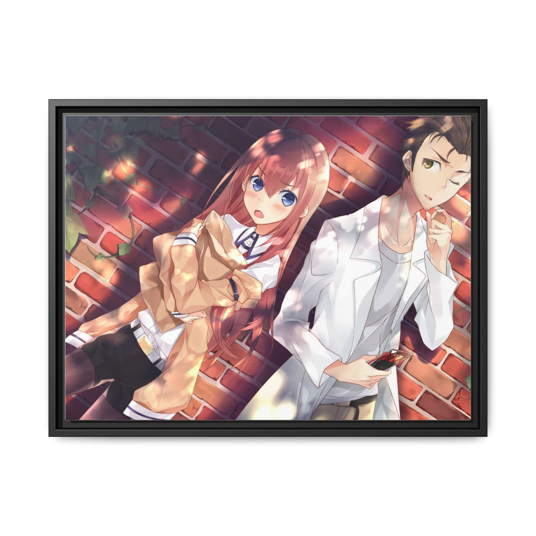 Makise Kurisu & Rintarou Okabe Canvas Framed Art Print