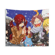 Fairy Tail Natsu Dragneel, Erza Scarlet, Gray Fullbuster, Lucy Heartfilia, Happy Indoor Wall Tapestry