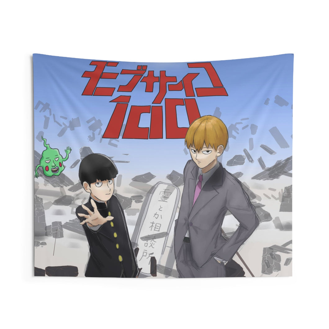 Mob Psycho 100 Arataka Reigen, Shigeo Kageyama Indoor Wall Tapestry