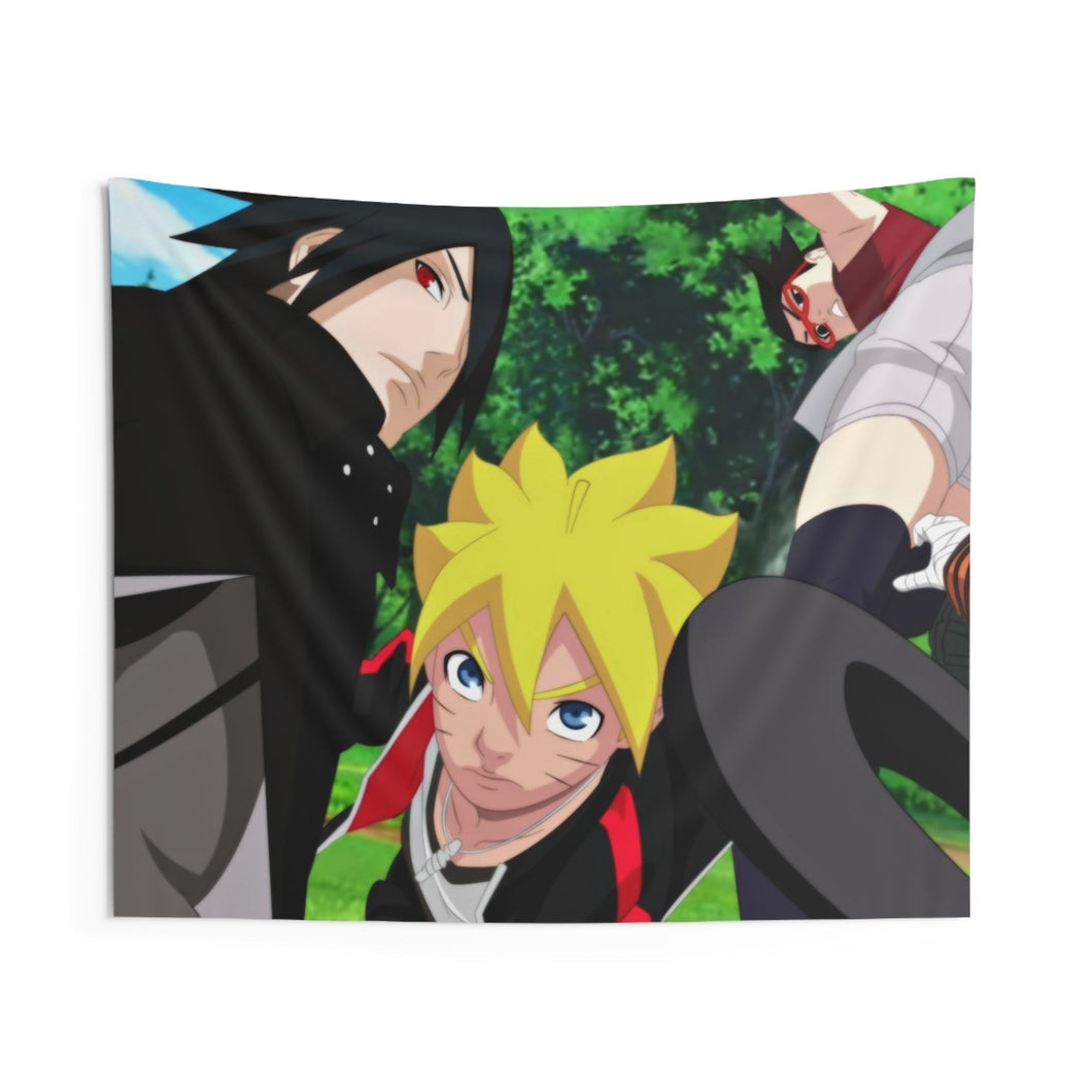 Naruto,Boruto,Sasuke and Sarada Indoor Wall Tapestry