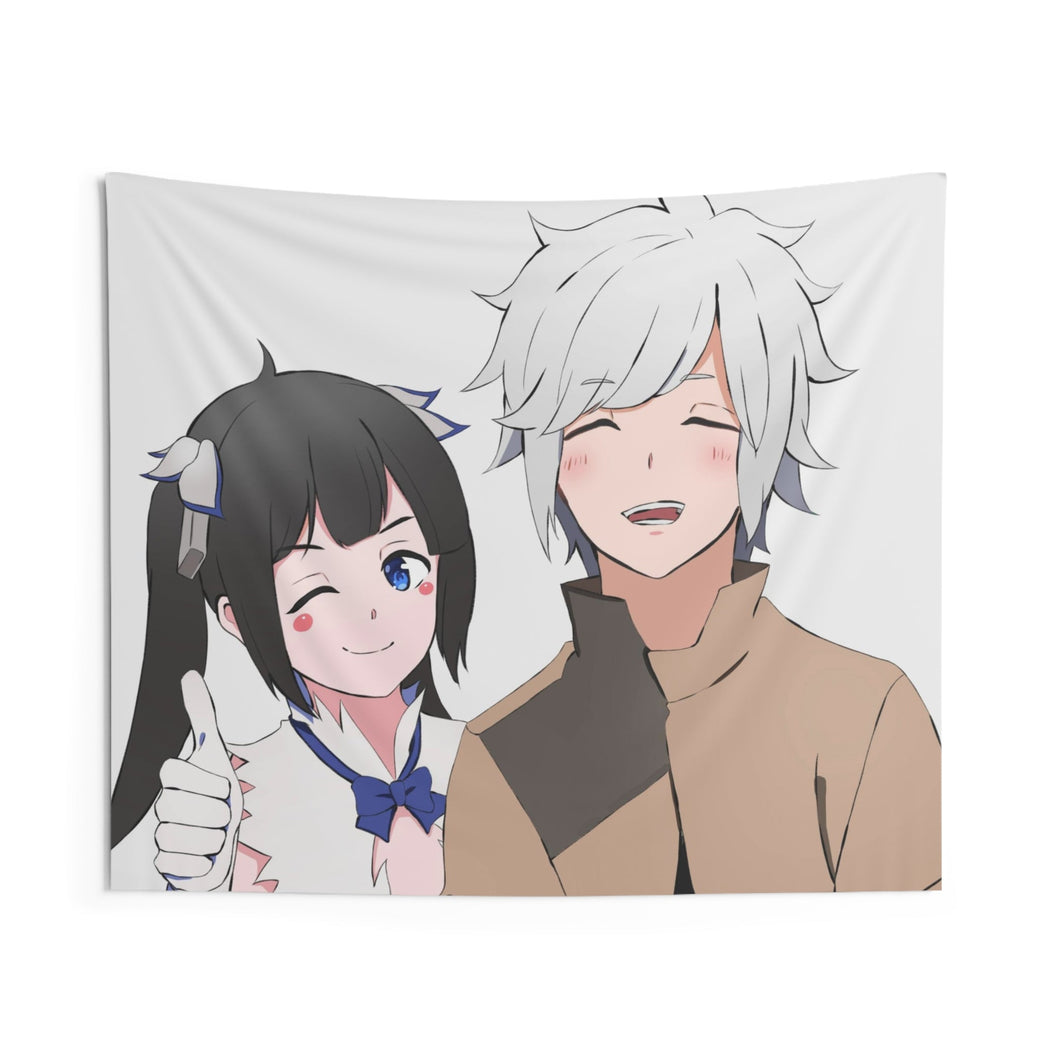 Is It Wrong to Try to Pick Up Girls in a Dungeon? Bell Cranel, Hestia Indoor Wall Tapestry