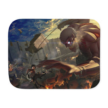Load image into Gallery viewer, Mikasa Fighting With Armored Titan Sherpa Blanket
