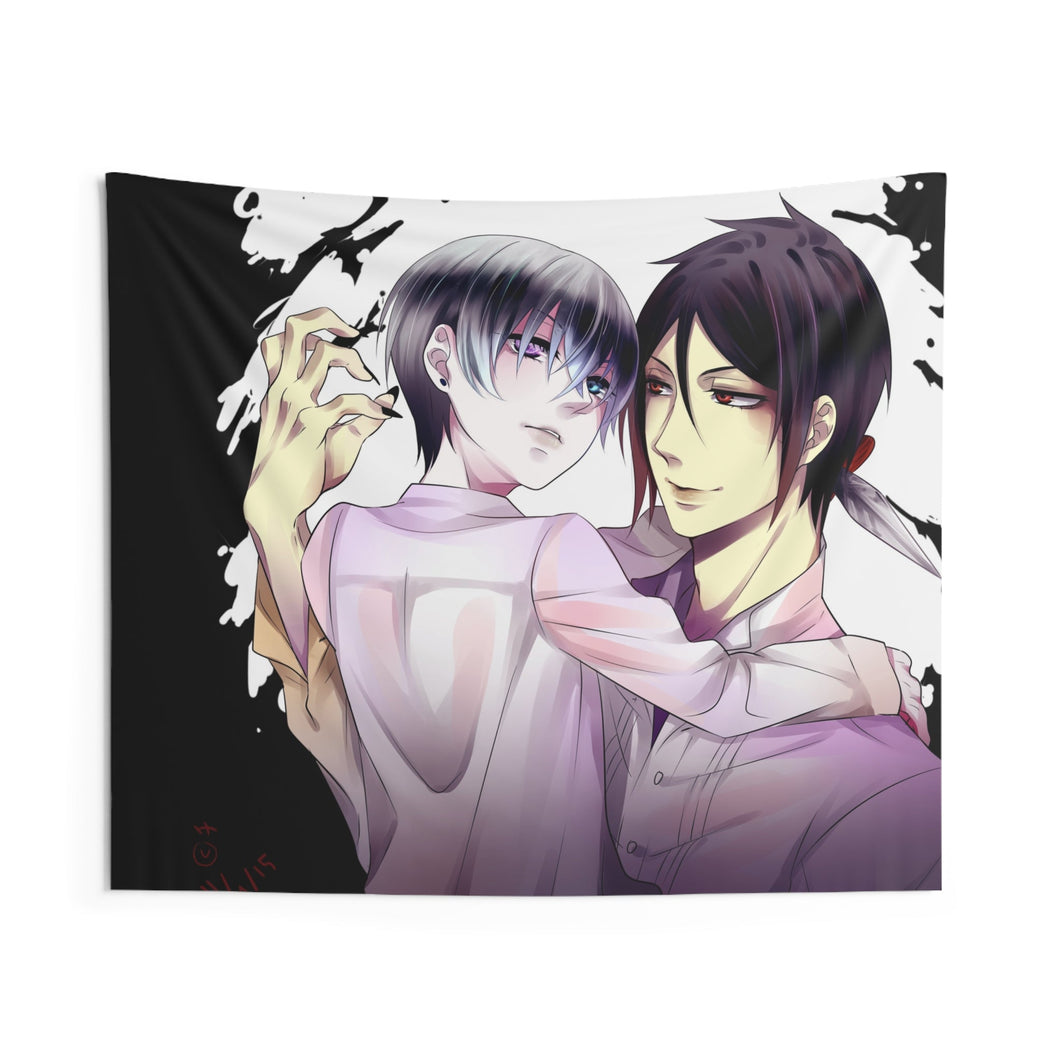 Black Butler Sebastian Michaelis, Ciel Phantomhive Indoor Wall Tapestry