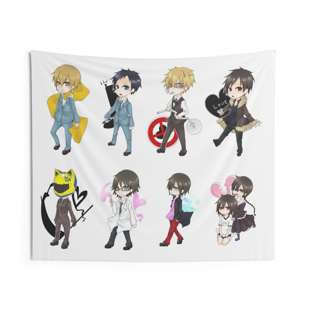 Durarara!! Izaya Orihara, Shizuo Heiwajima, Celty Sturluson, Masaomi Kida, Shinra Kishitani Indoor Wall Tapestry