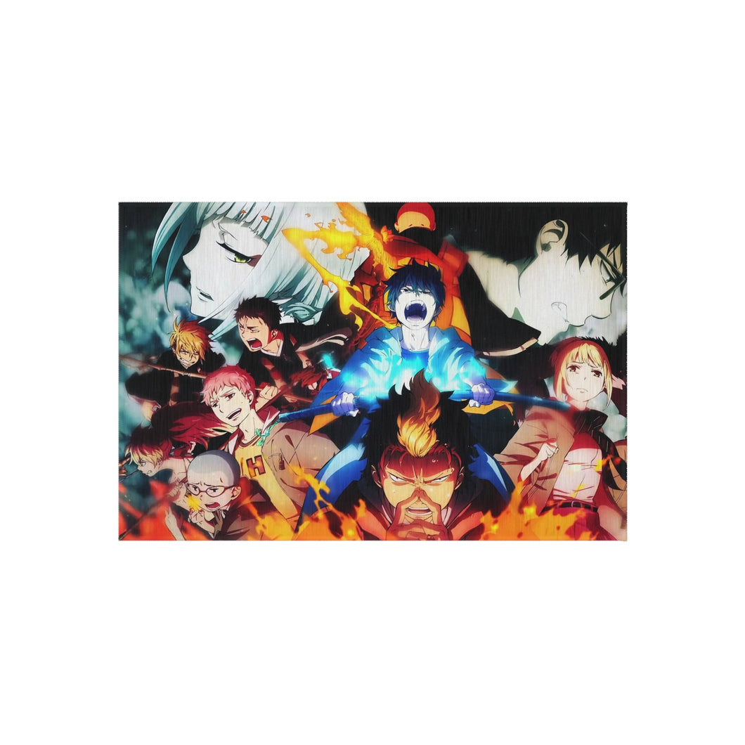 Blue Exorcist Rin Okumura, Yukio Okumura, Kuro, Shura Kirigakure, Shiemi Moriyama Rug