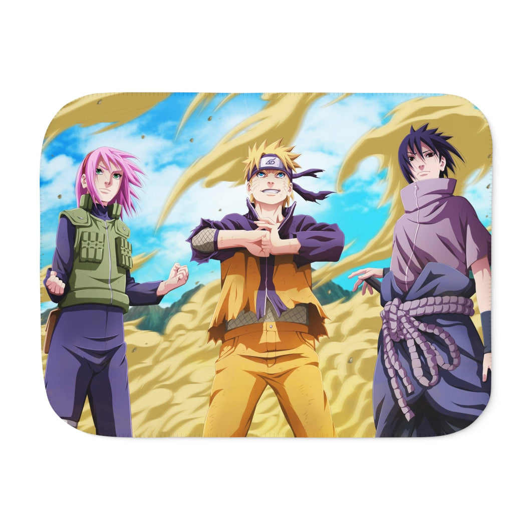 Sakura,Naruto and Sasuke (Day version) Sherpa Blanket