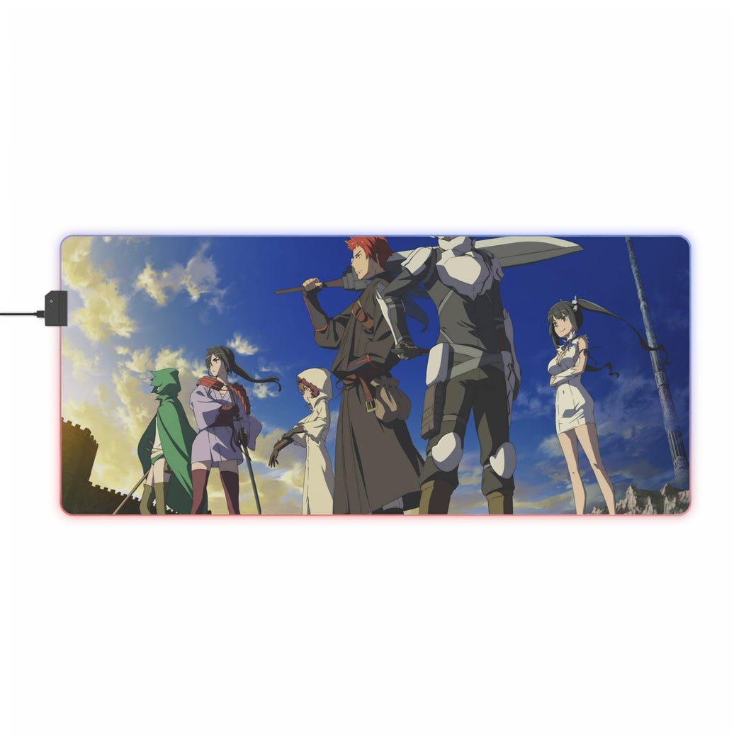 Is It Wrong to Try to Pick Up Girls in a Dungeon? Bell Cranel, Hestia, Liliruca Arde, Yamato Mikoto, Welf Crozzo RGB LED Mouse Pad (Desk Mat)