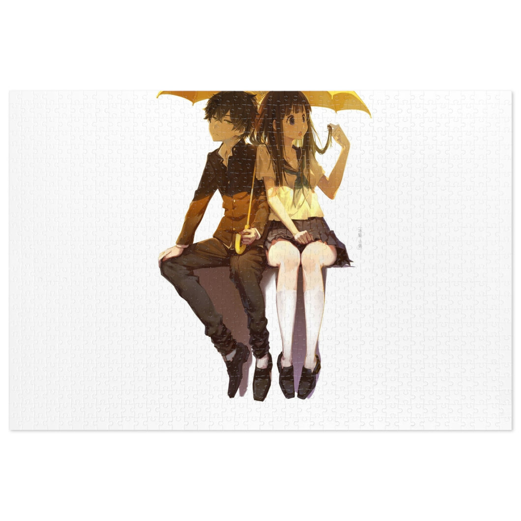 Eru Chitanda  And  Hōtarō Oreki under umbrella Jigsaw Puzzle