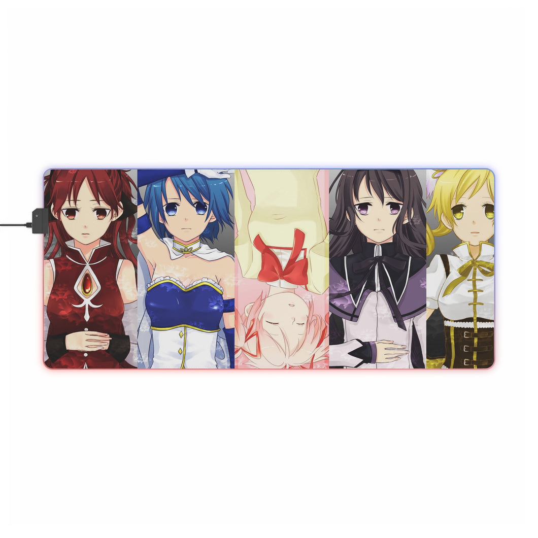 Puella Magi Madoka Magica Homura Akemi, Madoka Kaname, Sayaka Miki, Mami Tomoe RGB LED Mouse Pad (Desk Mat)