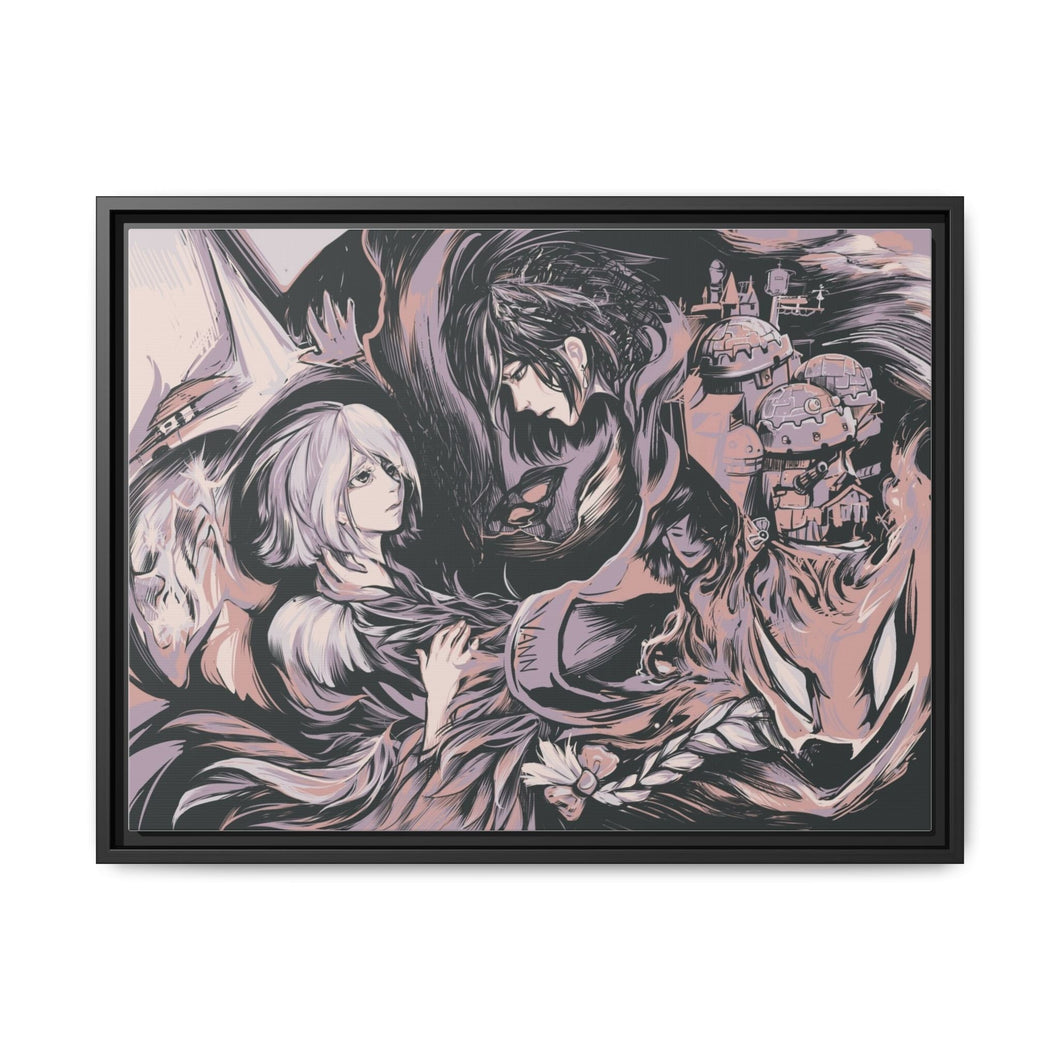 Anime Howl's Moving Castle Canvas Framed Art Print