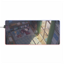 Load image into Gallery viewer, Girl sleeping in bed and cat touching her hair RGB LED Mouse Pad (Desk Mat)
