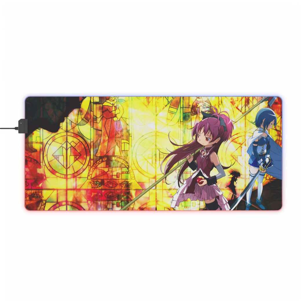 Puella Magi Madoka Magica Madoka Kaname, Sayaka Miki RGB LED Mouse Pad (Desk Mat)