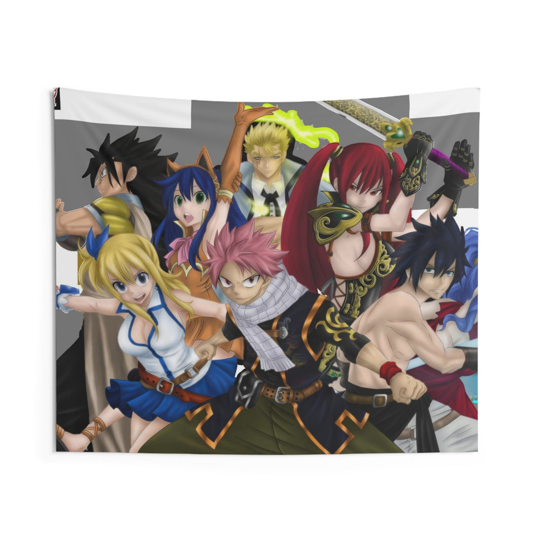 Fairy Tail Natsu Dragneel, Erza Scarlet, Gray Fullbuster, Lucy Heartfilia, Wendy Marvell Indoor Wall Tapestry