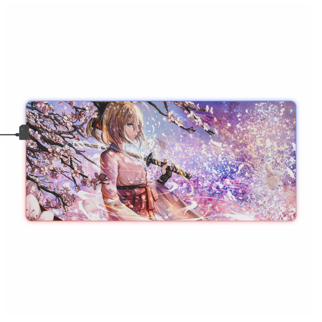 Saber (Fate Series) RGB LED Mouse Pad (Desk Mat)