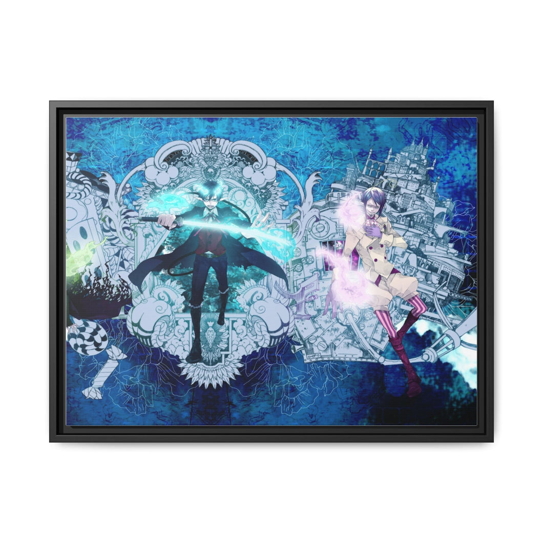 Rin,Amaimon and Mephisto Canvas Framed Art Print