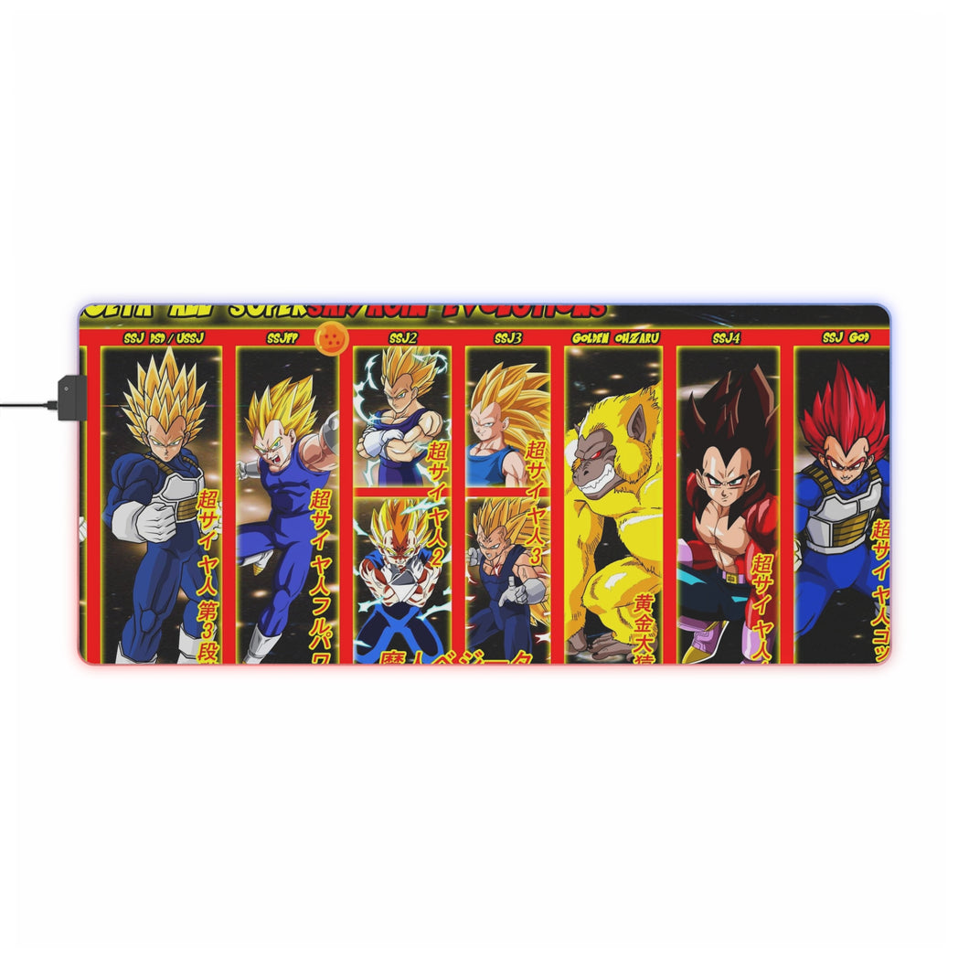 Vegeta Supersaiyajin Evolutions RGB LED Mouse Pad (Desk Mat)