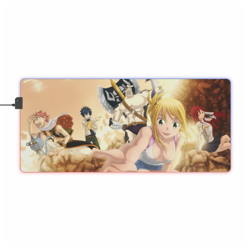 Fairy Tail Natsu Dragneel, Erza Scarlet, Gray Fullbuster, Lucy Heartfilia, Happy RGB LED Mouse Pad (Desk Mat)