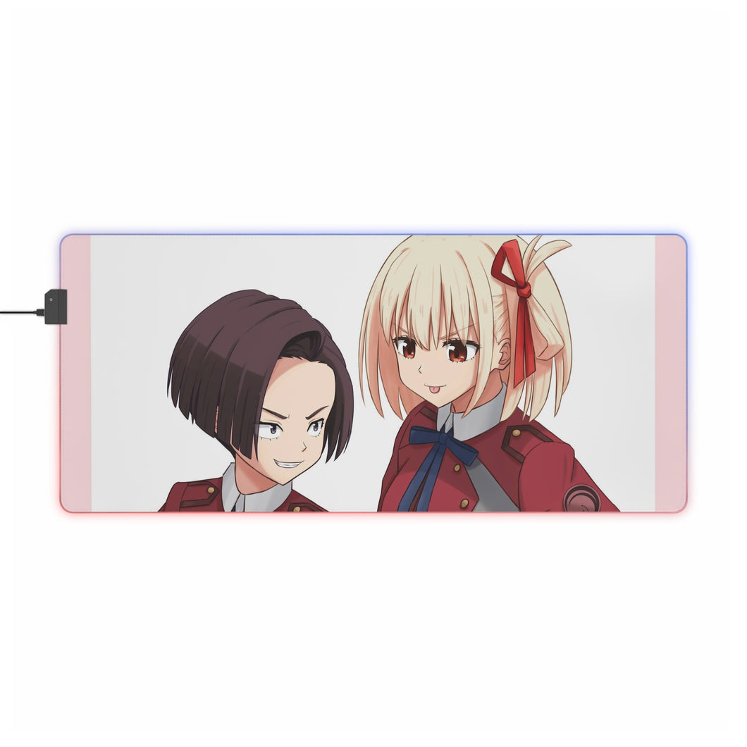 Lycoris Recoil Chisato Nishikigi, Fuki Harukawa RGB LED Mouse Pad (Desk Mat)