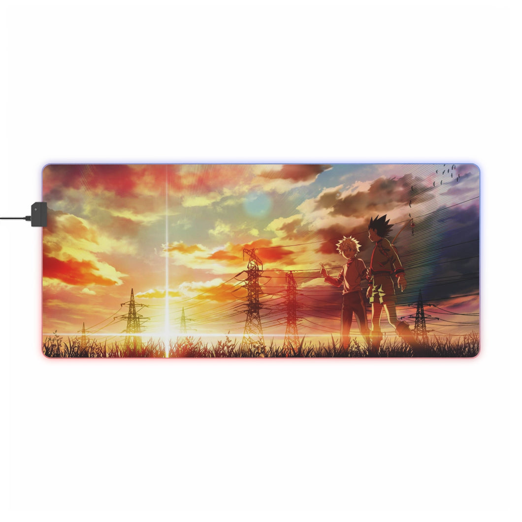 Gon and Killua walking at a beautiful sunset RGB LED Mouse Pad (Desk Mat)