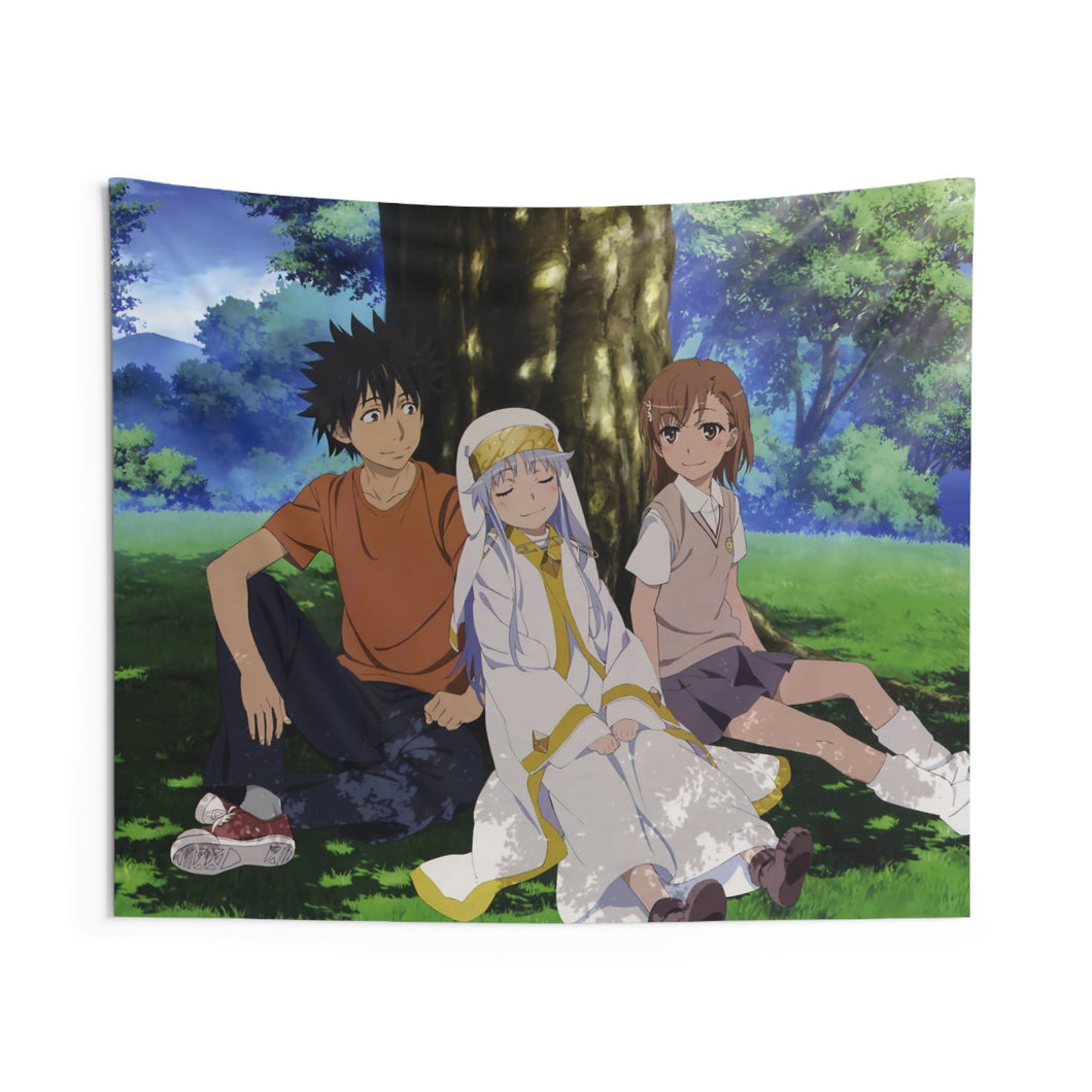 A Certain Magical Index Kamijou Touma, Index Librorum Prohibitorum, Mikoto Misaka Indoor Wall Tapestry