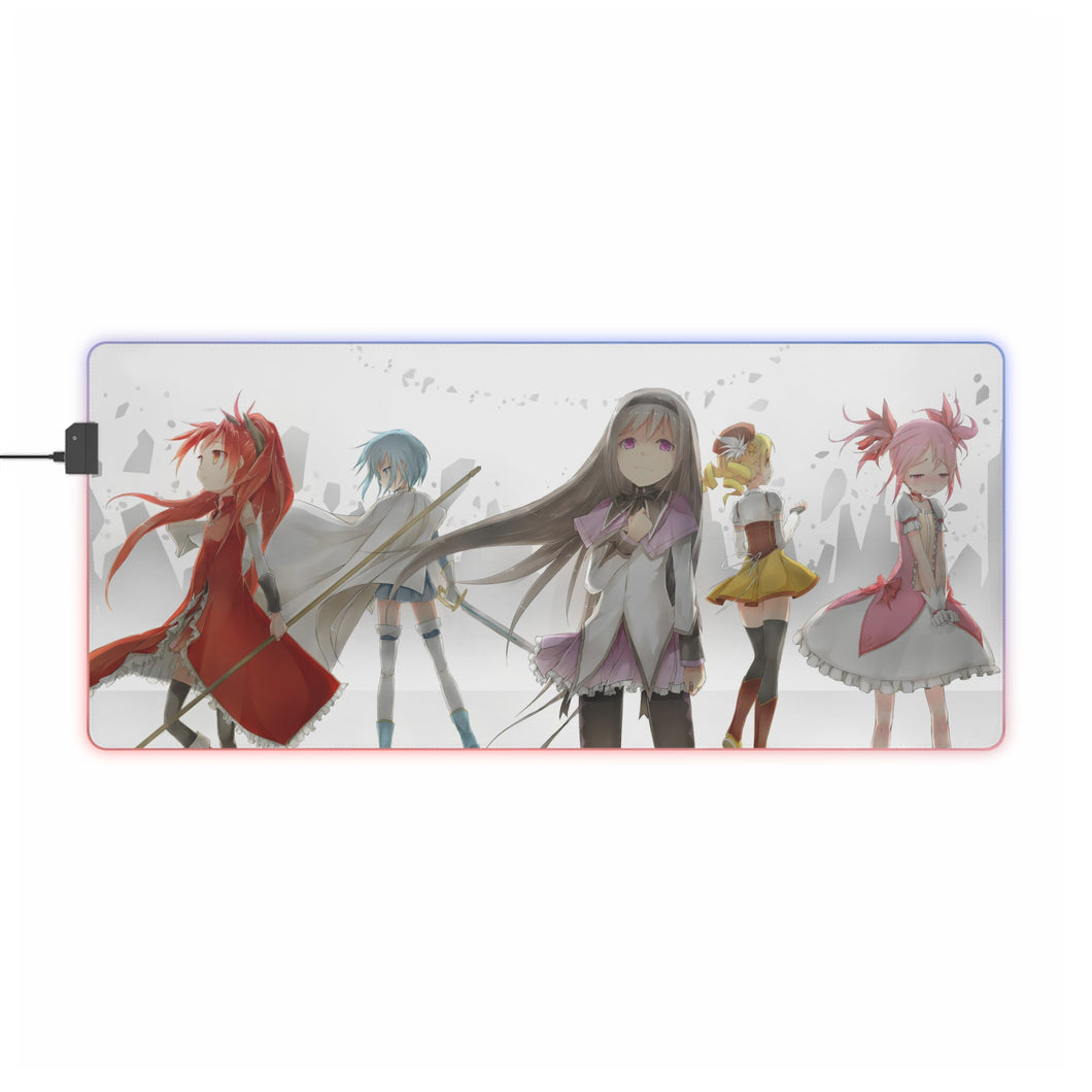 Puella Magi Madoka Magica Homura Akemi, Madoka Kaname, Sayaka Miki, Mami Tomoe RGB LED Mouse Pad (Desk Mat)