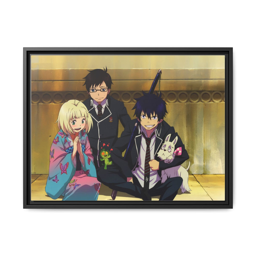 Rin,Yukio and Shiemi Canvas Framed Art Print